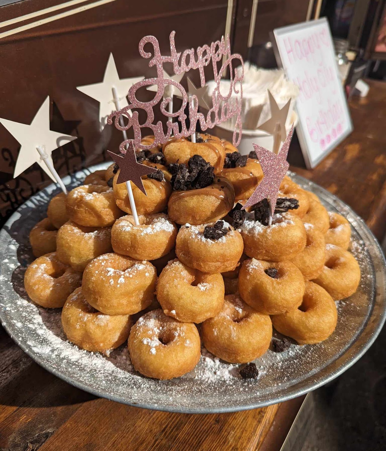 Birthday-themed donuts