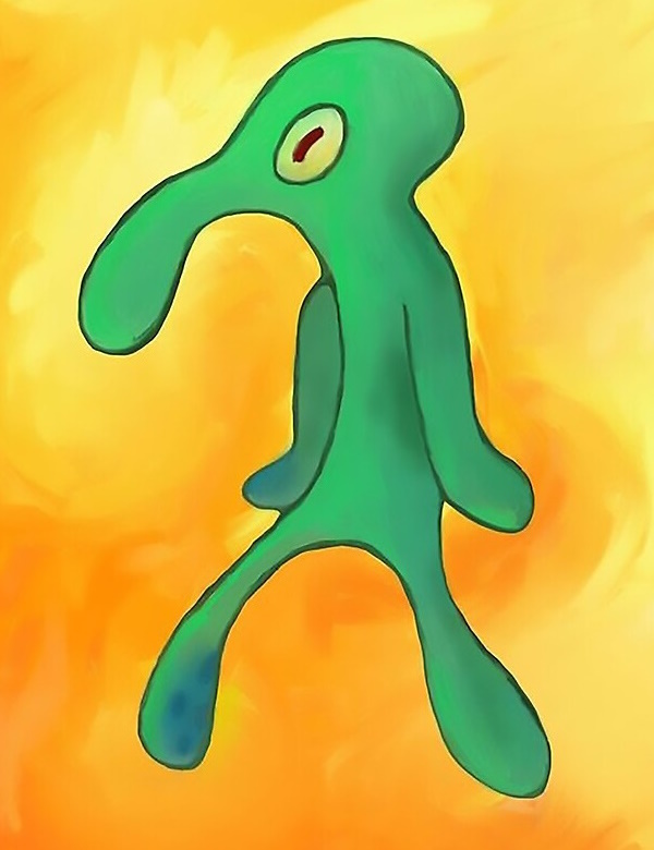 a painting created by Squidward